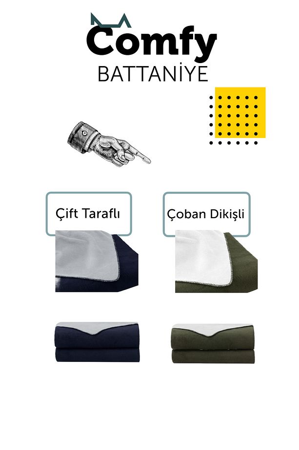 Comfy Welsoft Polar Çift Taraflı Tek Kişilik Yatak Örtüsü Battaniye 150x200 - Lacivert Gri - 3