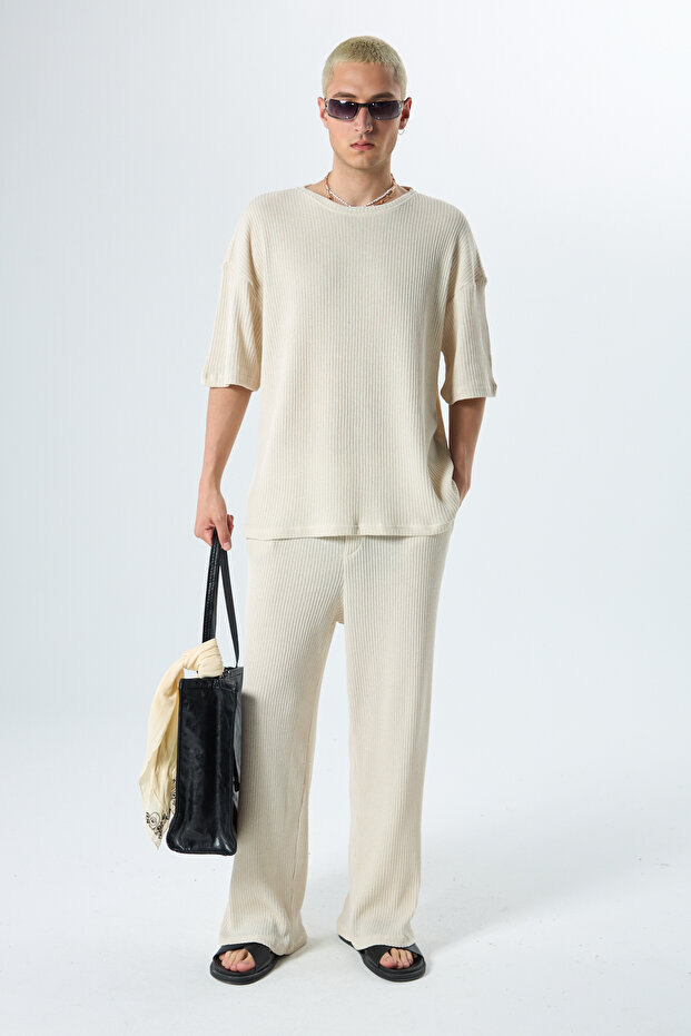 BASIC OVERSIZE TRİKO TAKIM BEJ - 2