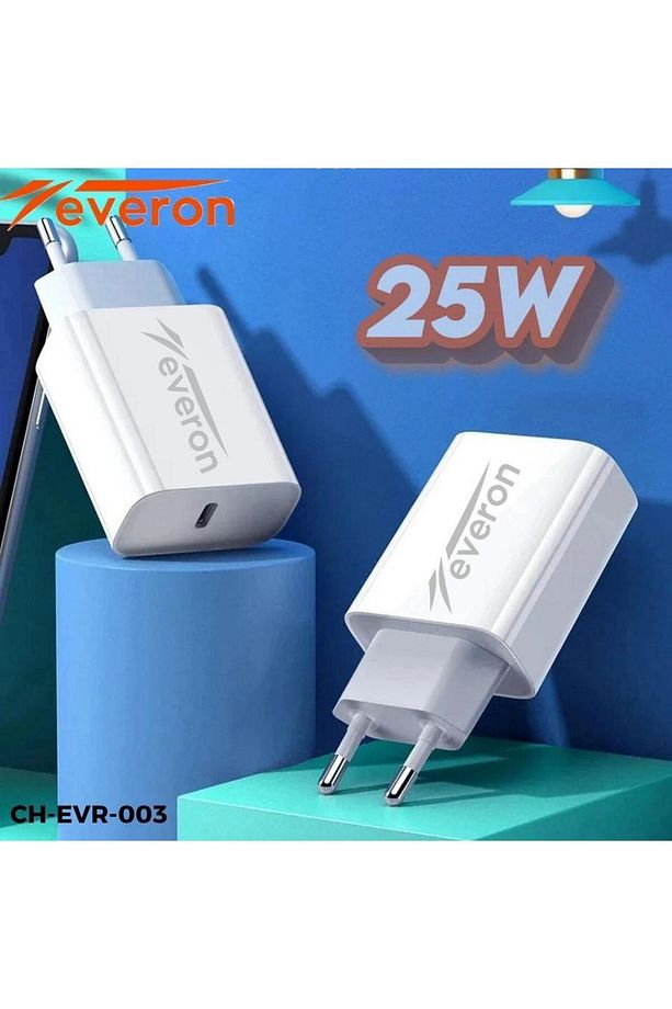 Samsung ve Android Tüm Modeller için Uyumlu 25W Hızlı Şarj Başlığı Type-C Girişli Everon EVR003 - 2