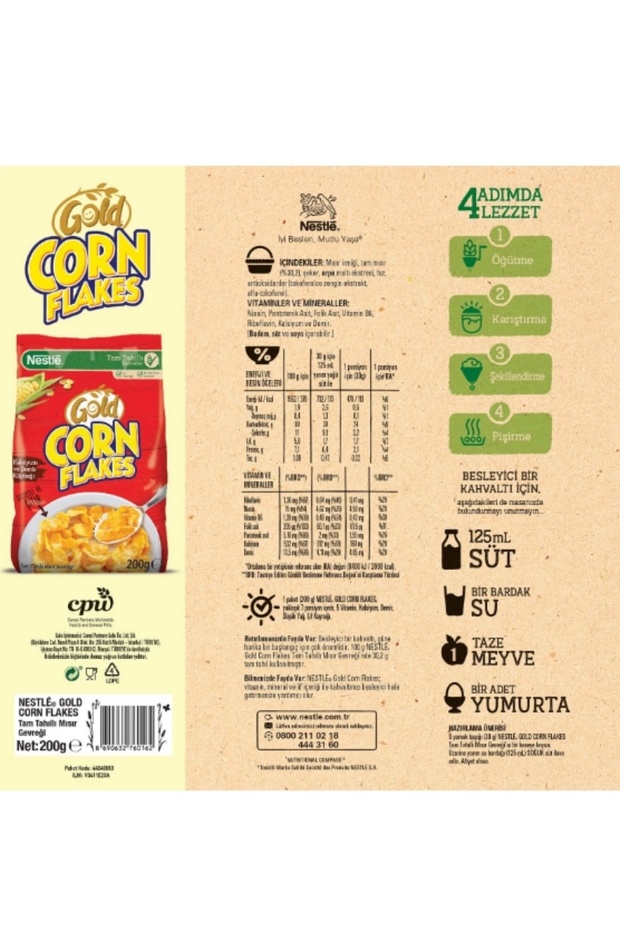 Gold Corn Flakes Tam Tahıllı Mısır Gevreği 200 Gr - 2