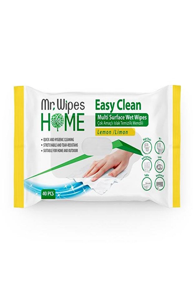 Mr. Wipes - Lemon Scented, Wiped Surface Cleaning, 40PCS
