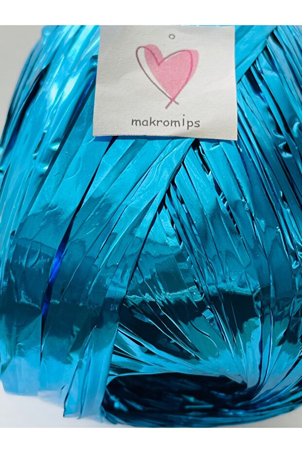 Premıum Metalik Kâğıt Rafya Ip (50GR/M -5) Parlak Abiye Polyester Çanta Şapka Süsleme Örgü Ipi - 2