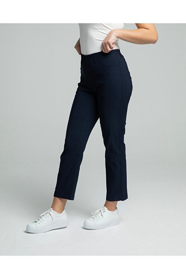 Mony Cropped Viskon Lacivert - 2