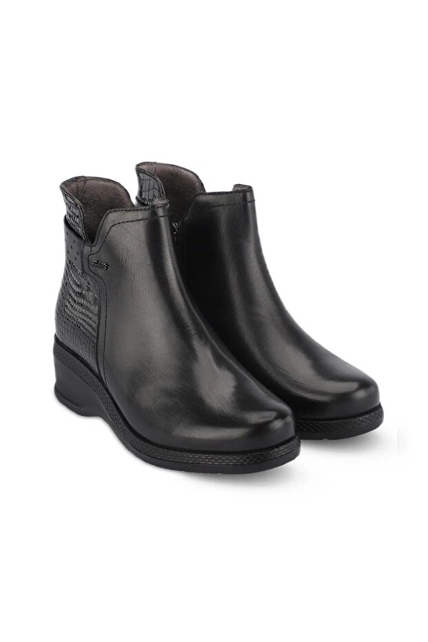 Sude-k Kadın Deri Comfort Bot Siyah - 2