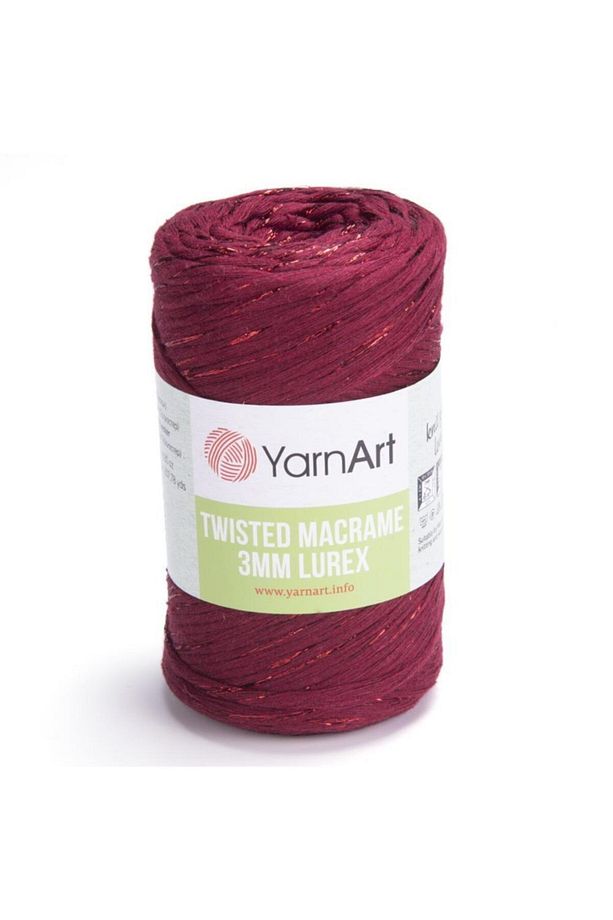 Twısted Macrame 3 Mm Lurex - Makrome El Örgü Ipi Bordo-781 - 1