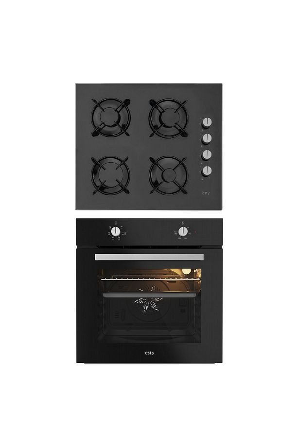 2'li Siyah Cam Ankastre Set (ACO5601B02 Ocak - AEF6601B03 Turbo Fırın) - 1