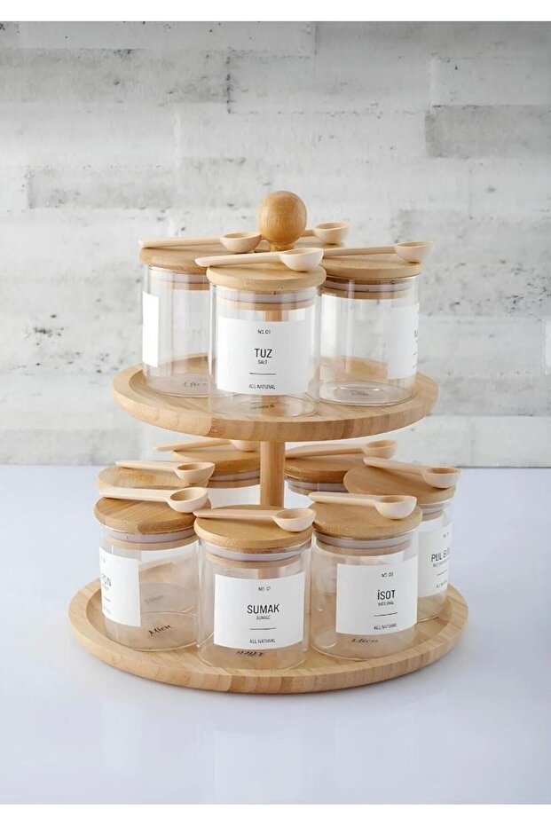 2 Tier Bamboo Presentation & Serving Plate - 2
