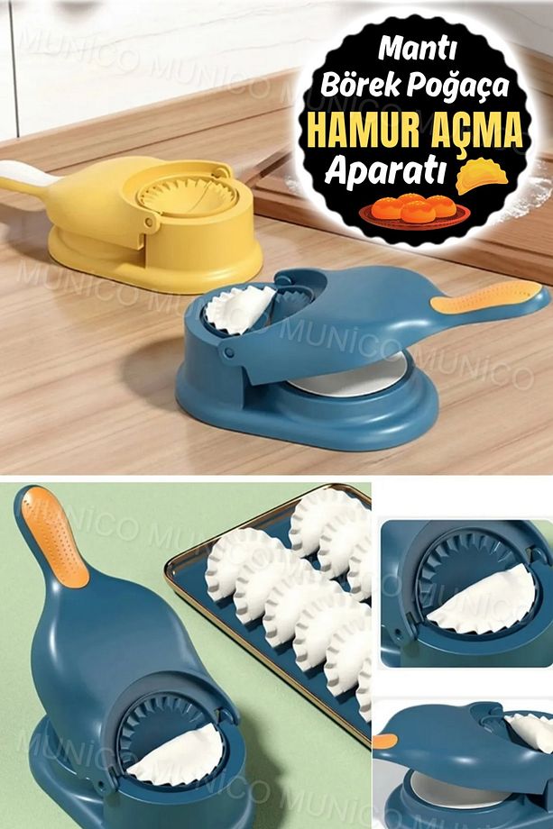 Manuel Dumpling Maker Seti - Ev Yapımı Köfte için 2'si 1 Arada Çok Fonksiyonlu Dumpling Pres Kalıbı - 3