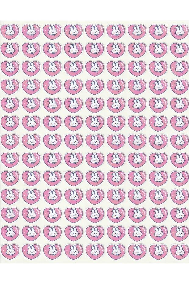 Baby Rabbits Pink Sticker Set Baby Girl Bunny Stickers Baby Shower Pink Heart Sticker Nsti0171