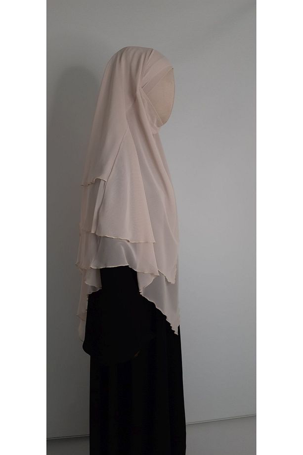3 katlı multi sifon sufle esarp ( orta boy ) hijap ten rengi - 5