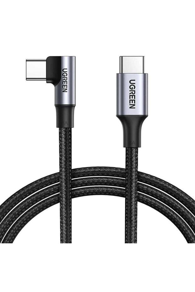 Type-c To Type-c 100w 5a Örgülü 90 Derece Şarj Kablosu 2 Metre - 1