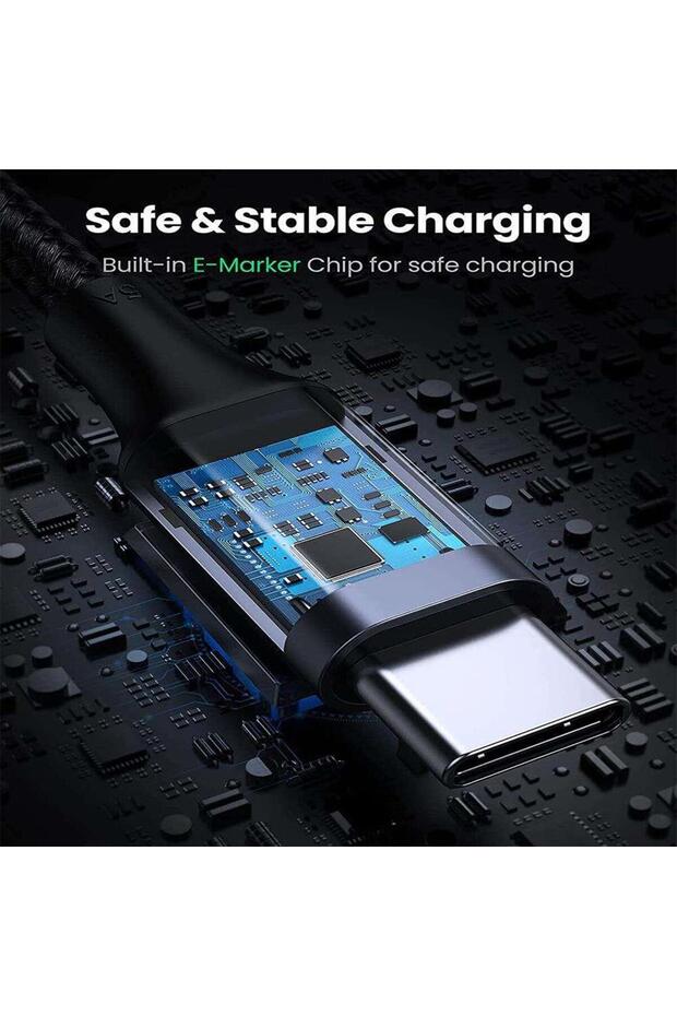 Type-c To Type-c 100w 5a Örgülü 90 Derece Şarj Kablosu 2 Metre - 5