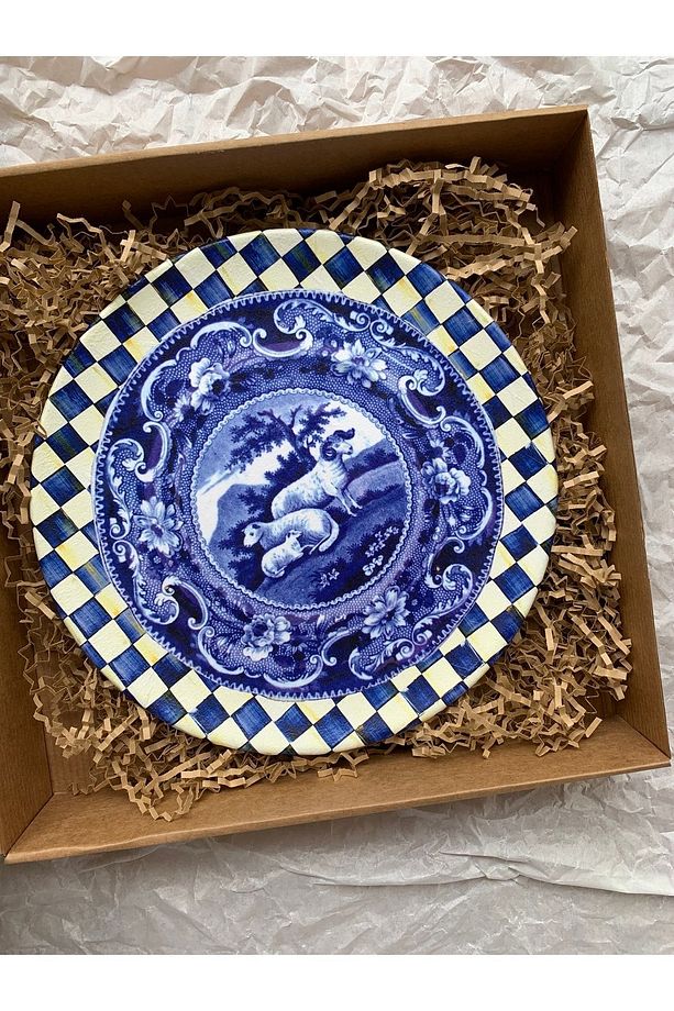 Dekoratif Duvar Tabağı Duvar Süsü Blue Blanc Tabak Mavi Tabak No:18 - 4