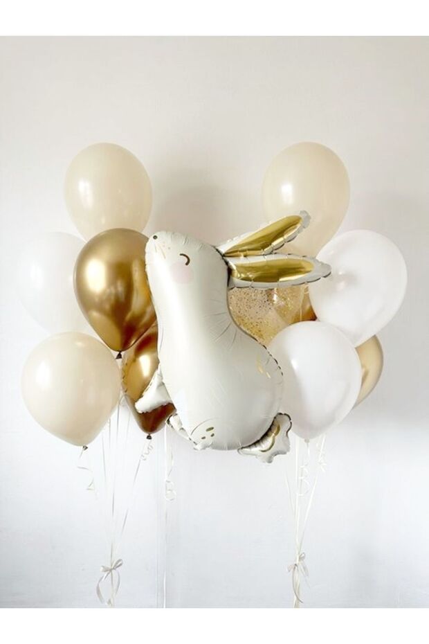 Woodland Concept Rabbit Balloon Set, Cute Rabbit Balloon Bouquet, Rabbit Balloon Birthday Balloon Set