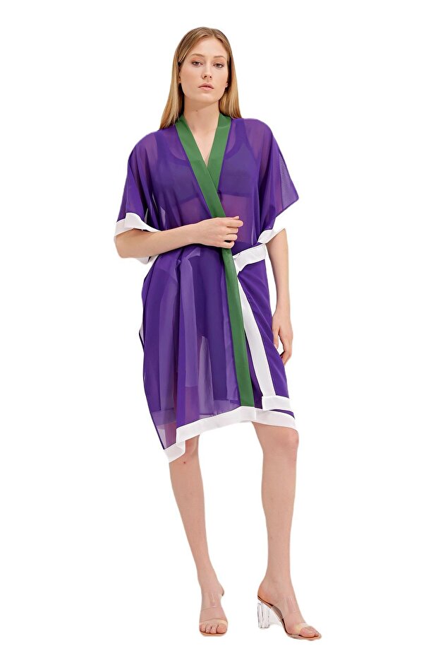 Zeki Şifon Mor Elbise - 2