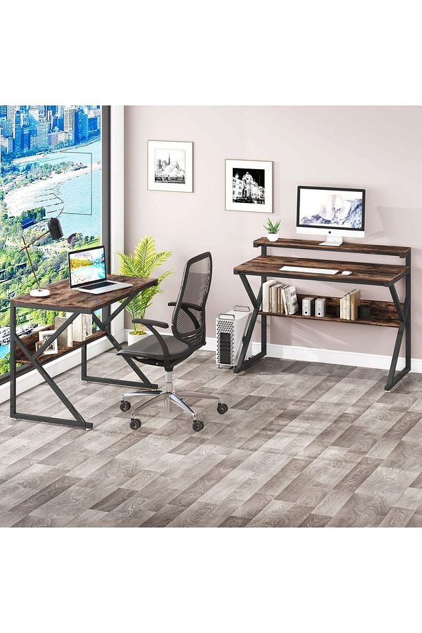 L Model Monitör Raflı Çalışma Masası - 4
