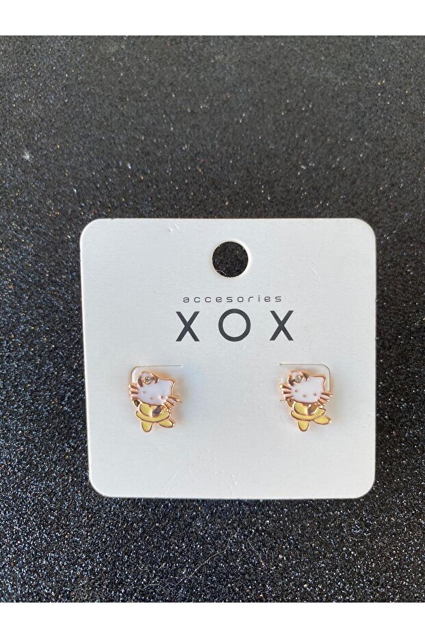 Hello Kitty Minimal Küpe - Renkli Küpe, Çocuk Genç Küpeleri - 1