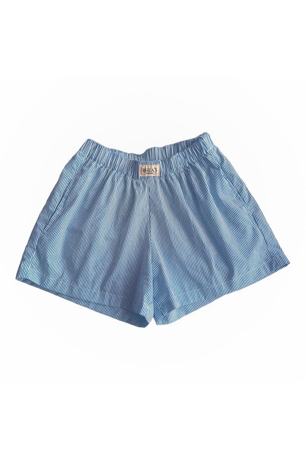 Çizgili Pijama Şort - 1