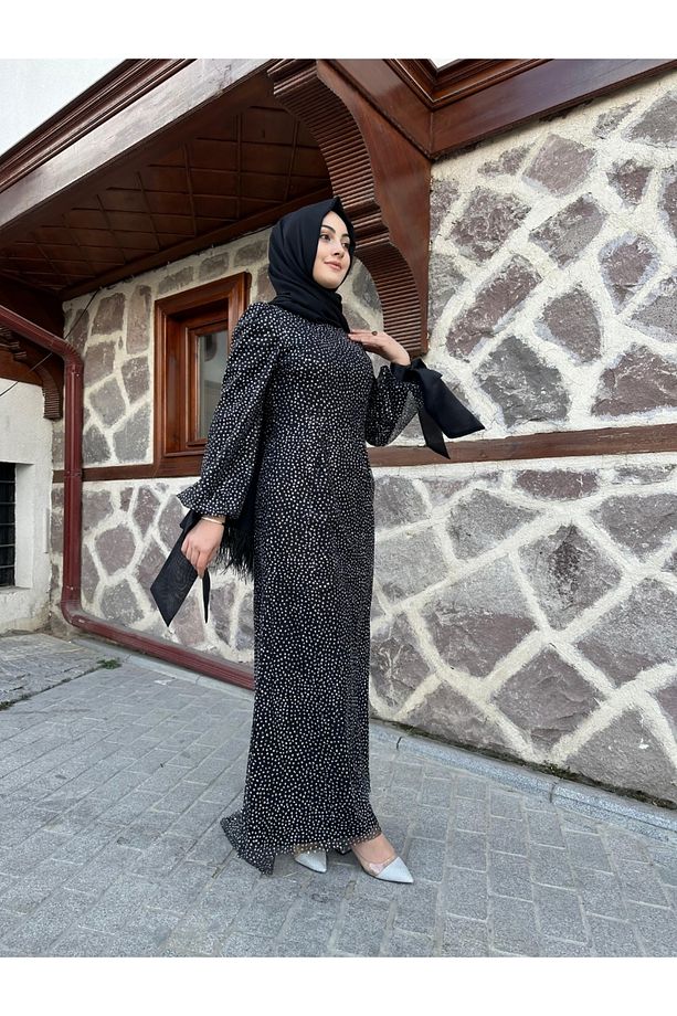 Pıt pıt kumas simli elbise - 5