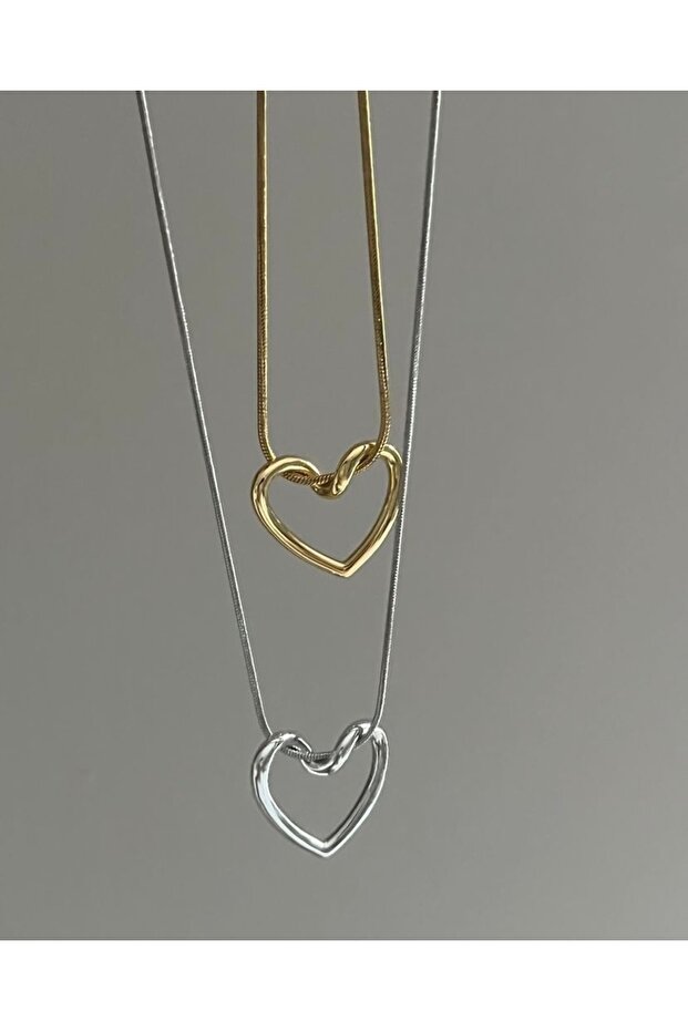 ÇELİK DÜĞÜM KALP KOLYE - 6