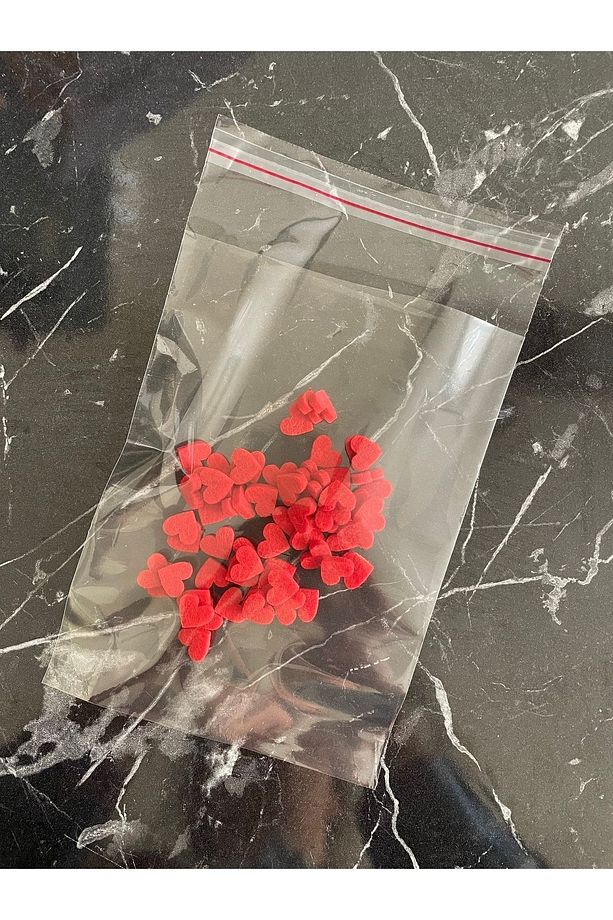 Bantlı Şeffaf Poşet 15x25 Cm 20 Adet Şeker Poşeti, Toka Poşeti, Takı Poşeti - 3