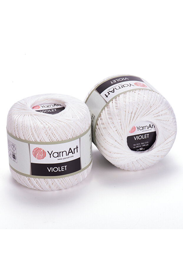 Violet Mercerized Lace String White 003 - 1