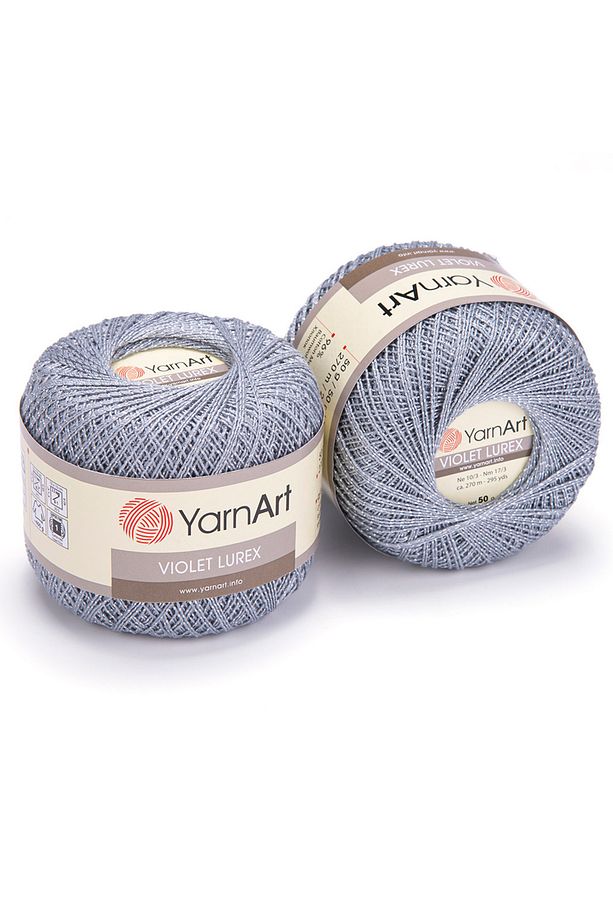 Vıolet Lurex - Simli, Merserize Dantel Ipi Gri-15326 - 1