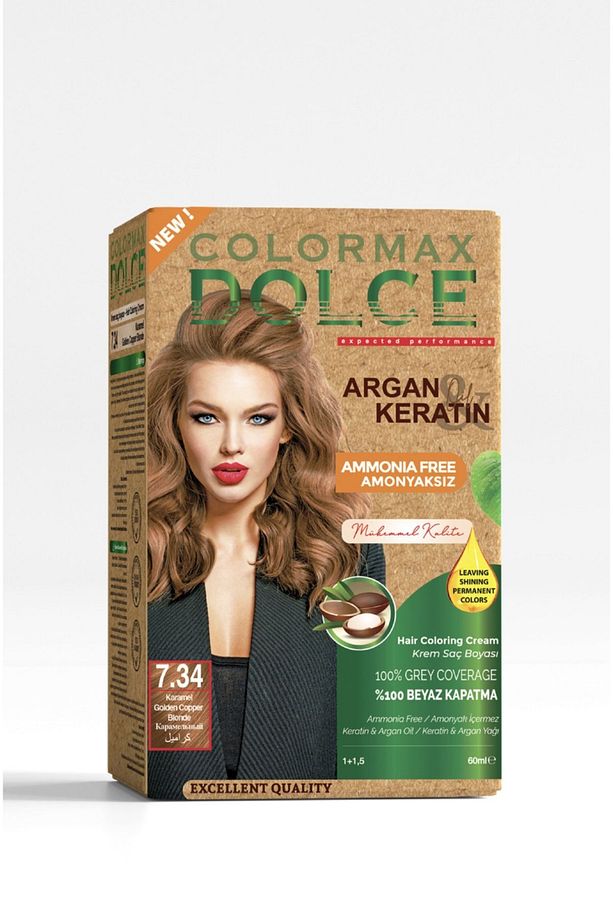 60 Ml Amonyaksız Set Saç Boyası 7.34-karamel - 1