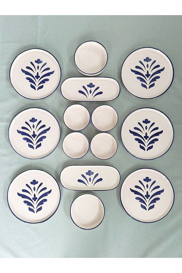 HANDMADE Kobalt Lacivert Kahvaltı Takımı 6 Kişilik 14 Parça - 3