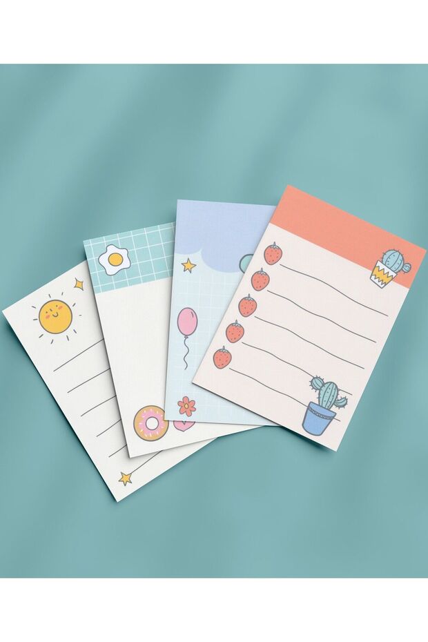 4 Adet - A6 Ebat Mini Bloknot, Notepad, Memopad, Yapılacaklar Listesi, Planlayıcı, To Do List - 1