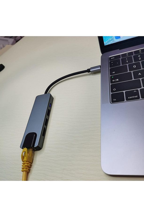 Type-c To Ethernet Hdmi Usb C Hub 5 Li Macbook Iphone 15 Serisi Uyumlu - 4