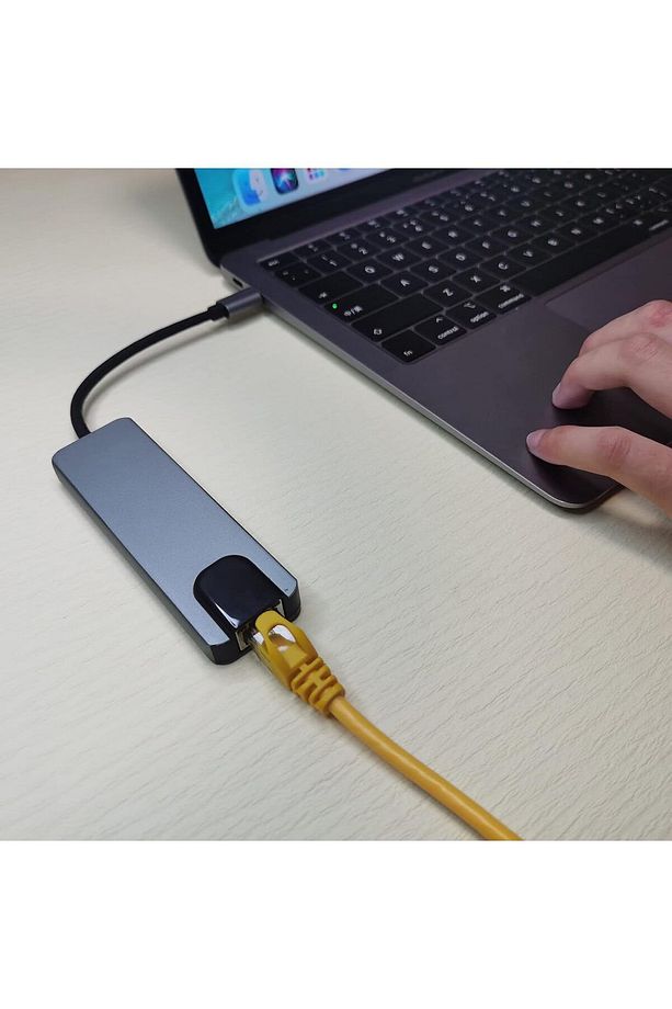 Type-c To Ethernet Hdmi Usb C Hub 5 Li Macbook Iphone 15 Serisi Uyumlu - 5