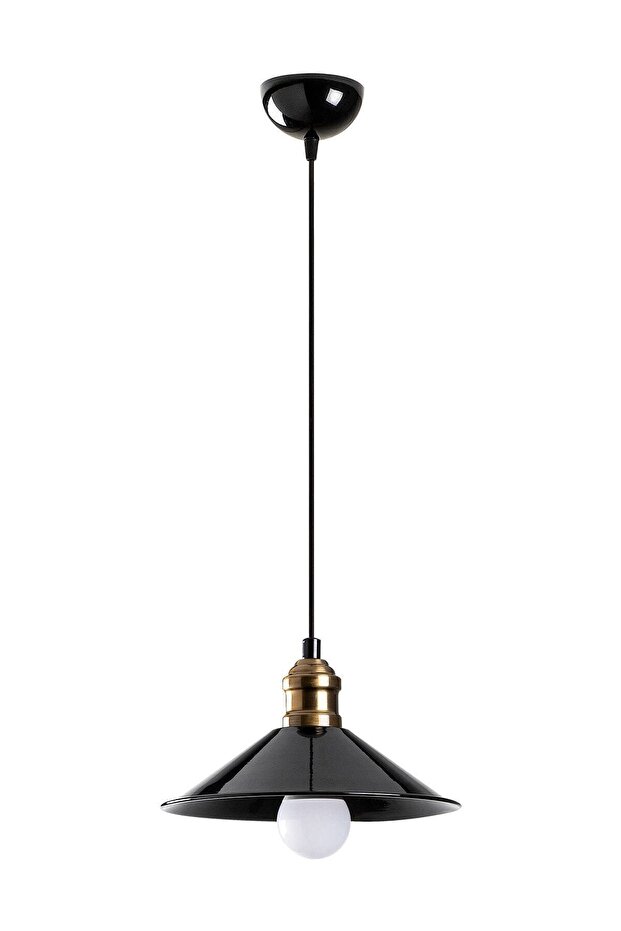 Tekli Siyah Retro Rustik Model Modern Metal Sarkıt Avize - 4