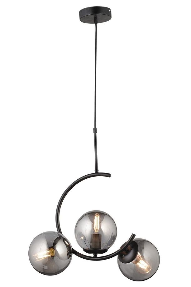 C Hilal Model Sarkıt Model Modern Glop Camlı Siyah Avize - 1