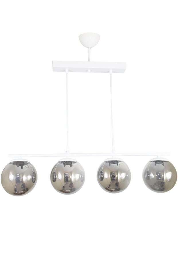 Beyaz Dörtlü Model Cam Avize - 1