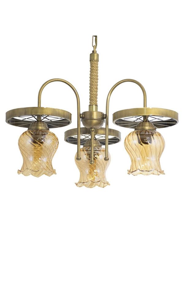 Spor Modern Rustik Retro Üçlü Model Teker Sarkıt Avize - 3