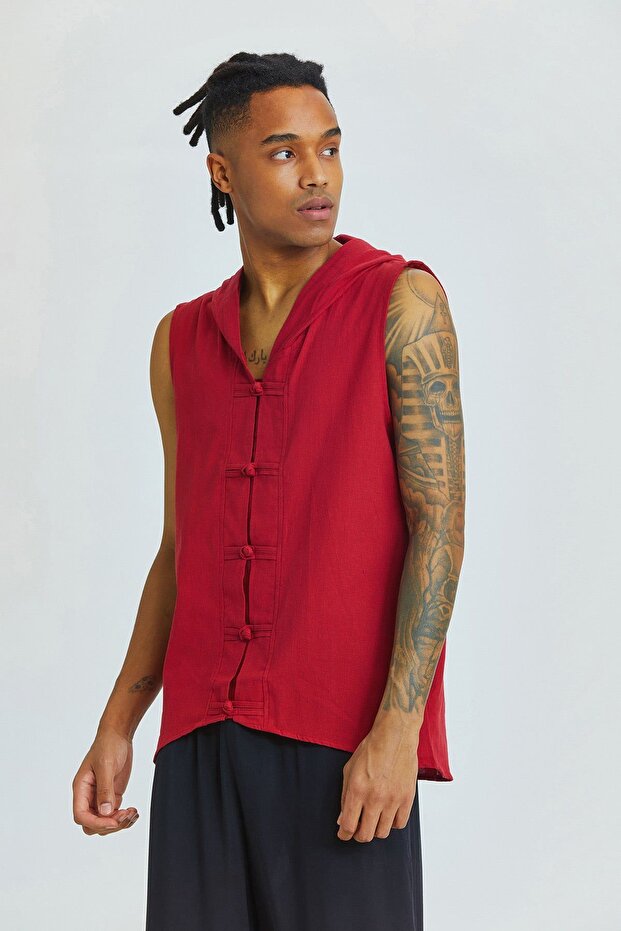 Kapüşonlu Gömlek Kırmızı - 1