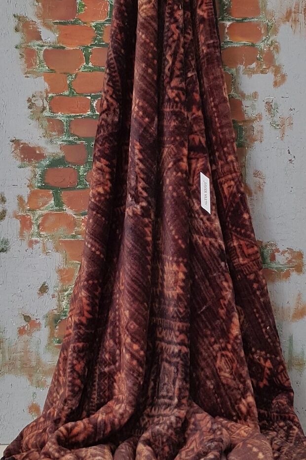 بطانية بوكل فردية باللون البني - 1