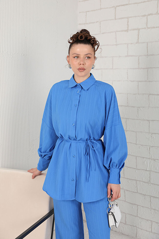 طقم قميص أزرق أساسي موديل 3-3117 - 3