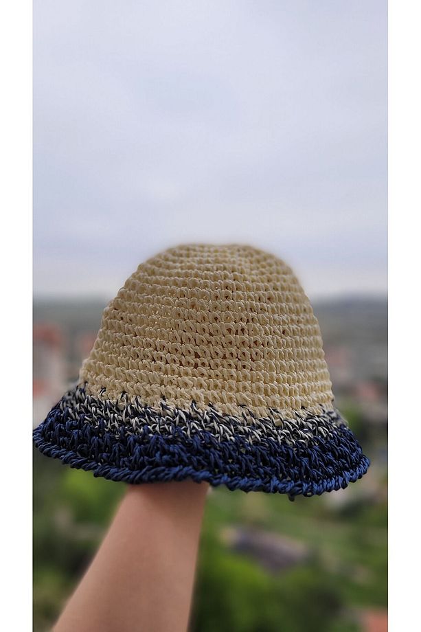 Örgü Hasır Bucket Kadın Şapka - 1