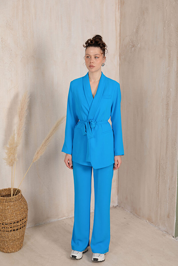 3-3116 Model BLUE Jacket Set