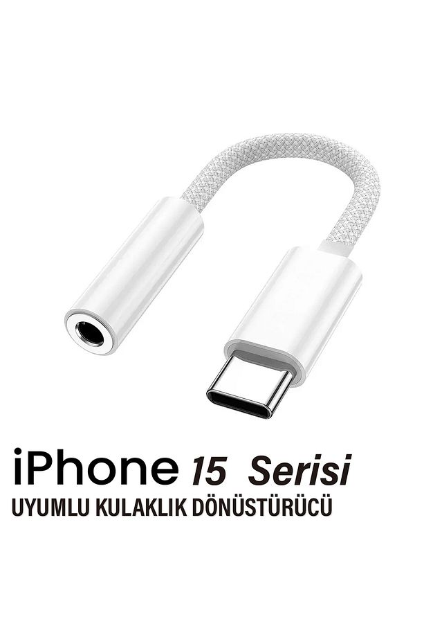 iPhone 15-15 PLUS-15 PRO- 15 PRO MAX Kulaklık Dönüştürücüsü Type-C Çevirici Aparat - 1