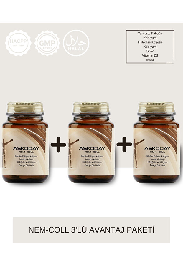 NEM-COLL - مكمل لصحة المفاصل مع مستخلص قشر البيض والكولاجين المتحلل والكالسيوم - 1