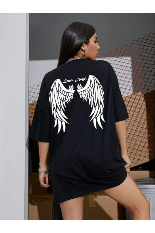 تي شيرت كبير الحجم مطبوع عليه Dark Angel