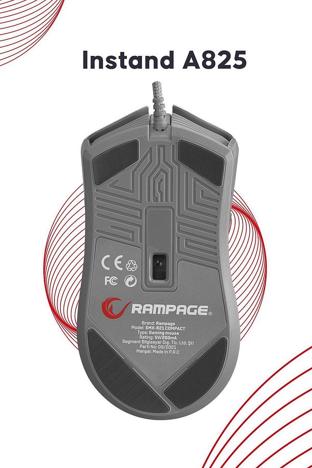 Smx-r21 Compact Usb Siyah Rgb Ledli Makrolu 12800dpi / 1000hz Drag Click Gaming Oyuncu Mouse - 5