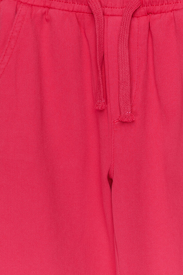 Fuşya Kız Çocuk Pamuklu Beli Lastikli Pantolon Jean TKDSS24PL00002 - 5