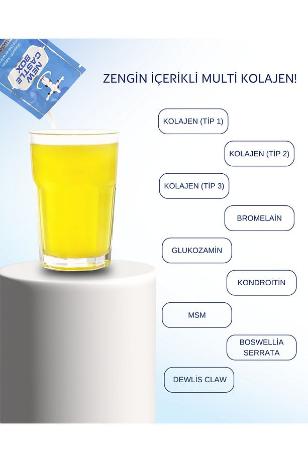 New Box - Collagen (TİP 1 - TİP 2 - TİP 3), Bromelain, Içeren Multi Kolajen - 3