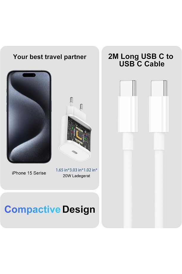 Apple Ipad Iphone 15/16 Plus/16 Pro Max Uyumlu 20w Hızlı Şarj Usb-c Type-c Pd Şarj Cihazı Şarj Aleti - 6