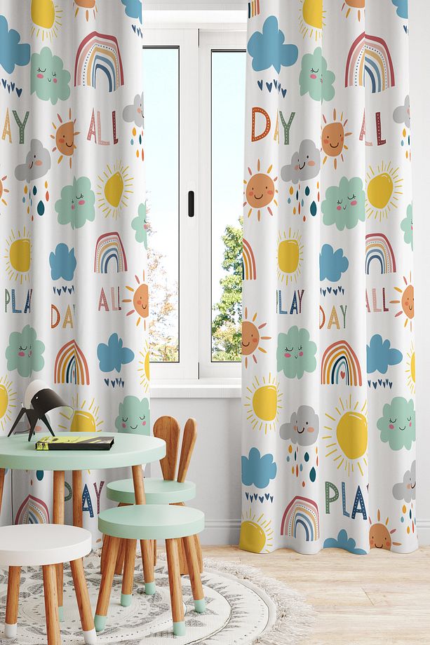 Çocuk Ve Bebek Odası Fon Perde Tek Kanat (Child Room Curtain) - 1