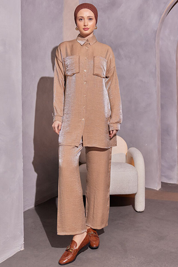 3985 Model Camel Double Set - Bead Detailed Pockets